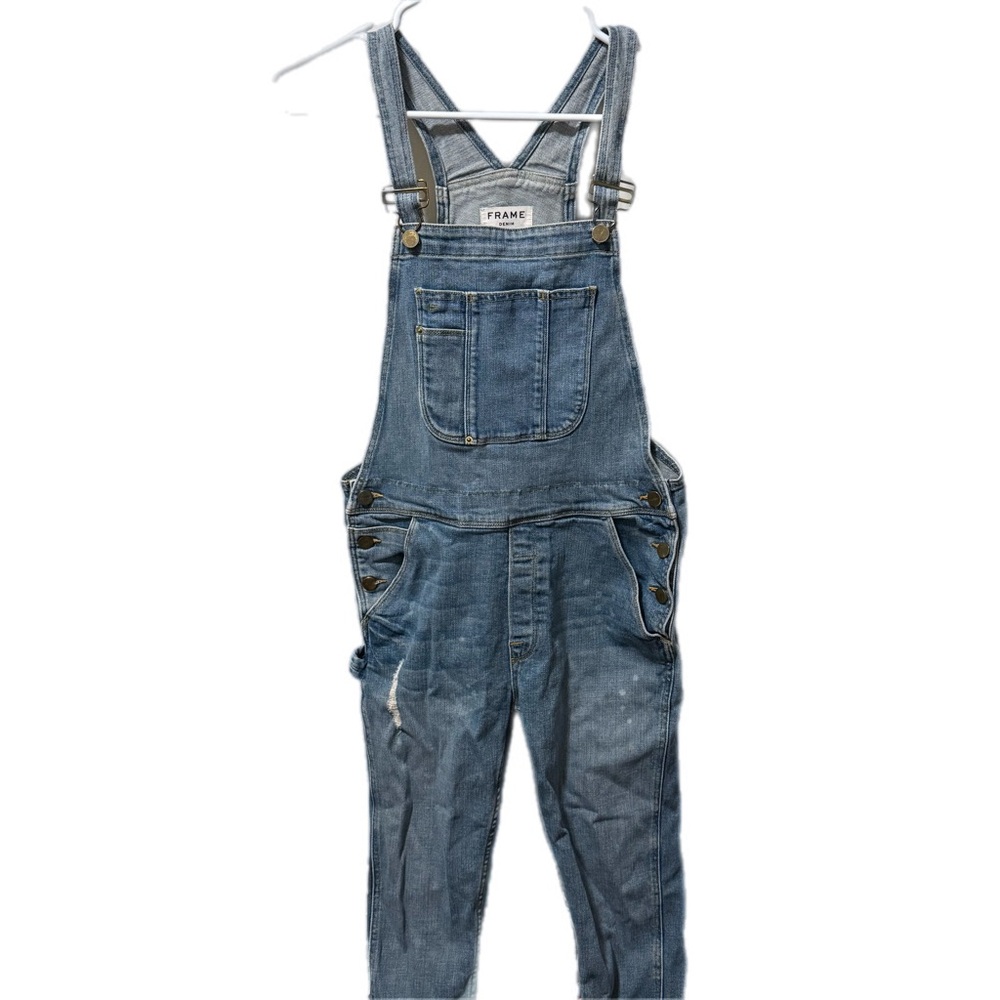 Frame Denim Distressed Overalls
